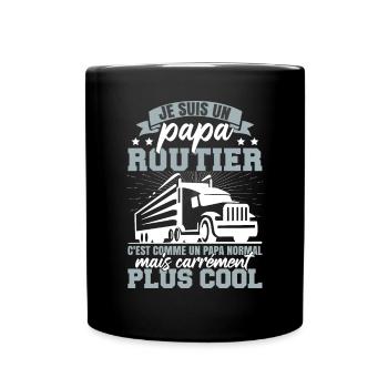 Papa Routier Cadeau - Mug uni - noir - Devant