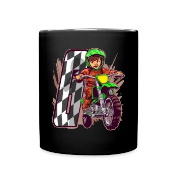 I'm 6 Motocross Kid - Children's Birthday - Full Colour Mug - black - Front