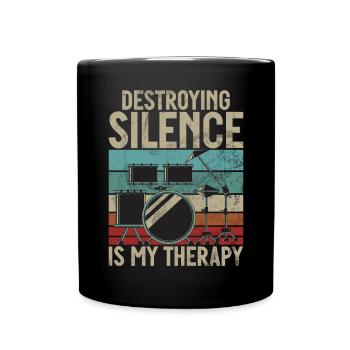 Dicton de batteur vintage pour batteur rétro - Mug uni - noir - Devant