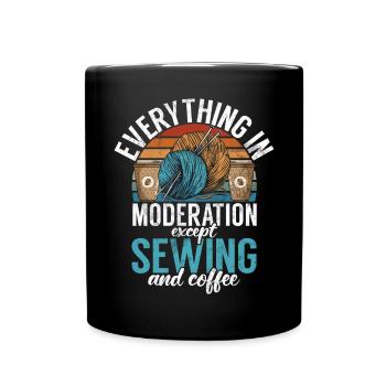 Couturière et couturière passe-temps machine à coudre - Mug uni - noir - Devant