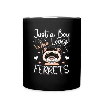 Juste un garçon qui aime les furets animaux de compagnie Weasel Hommes - Mug uni - noir - Devant