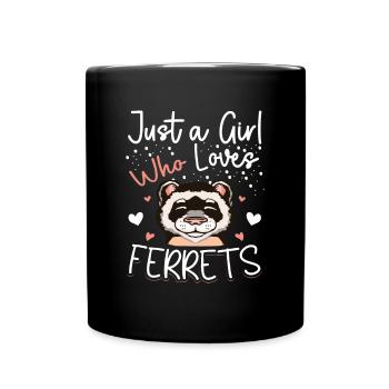 Juste une fille qui aime les furets drôles de femmes mignonnes Wea - Mug uni - noir - Devant