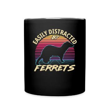 Retro 80s Style Vintage Easily Distracted By Ferre - Tasse einfarbig - Schwarz - Vorne