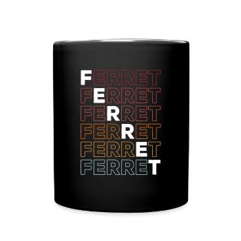 Retro Cute Ferret Vintage Weasel - Full Colour Mug - black - Front