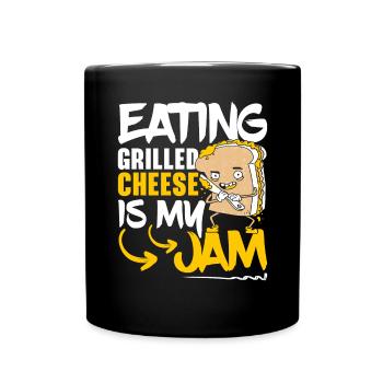 Love Grilled Cheese Please Cheesemaker Cheesy Food - Full Colour Mug - black - Front