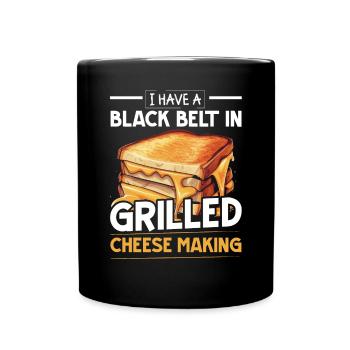 Love Grilled Cheese Please Cheesemaker Cheesy Food - Full Colour Mug - black - Front