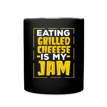 Love Grilled Cheese Please Cheesemaker Cheesy Food - Full Colour Mug - black - Front