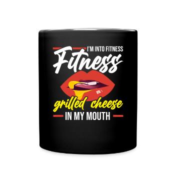 Love Grilled Cheese Please Cheesemaker Cheesy Food - Full Colour Mug - black - Front