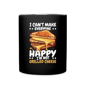 Love Grilled Cheese Please Cheesemaker Cheesy Food - Full Colour Mug - black - Front