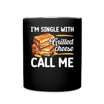 Love Grilled Cheese Please Cheesemaker Cheesy Food - Full Colour Mug - black - Front