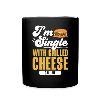 Love Grilled Cheese Please Cheesemaker Cheesy Food - Full Colour Mug - black - Front