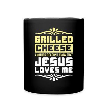 Love Grilled Cheese Please Cheesemaker Cheesy Food - Full Colour Mug - black - Front