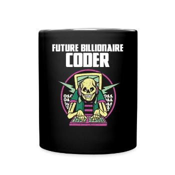 Future billionaire coder - Full Colour Mug - black - Front