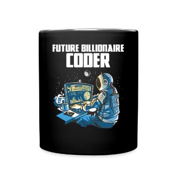 Future billionaire coder - Full Colour Mug - black - Front
