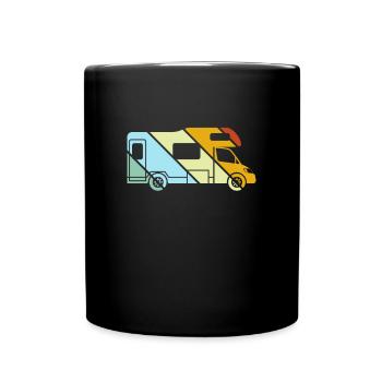 Camping-car rétro - Mug uni - noir - Devant