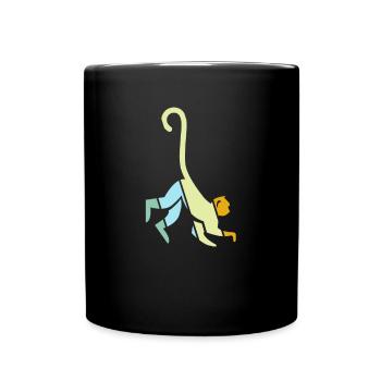 Affe Retro - Tasse einfarbig - Schwarz - Vorne