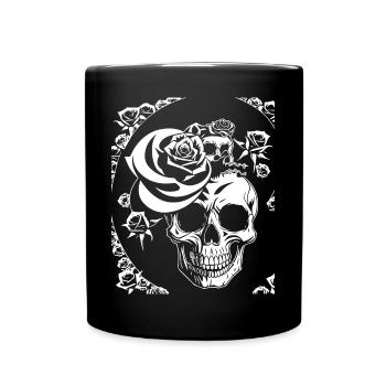Horror Schädel Schädel Kunst Schädel Gothic Heavy Metal - Tasse einfarbig - Schwarz - Vorne