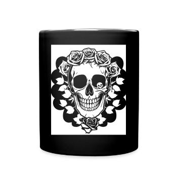 Horror Skull Skull Art Skull Gothic Heavy Metal - Full Colour Mug - black - Front