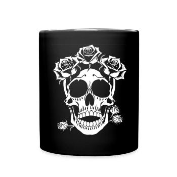 Horror Schädel Schädel Kunst Schädel Gothic Heavy Metal - Tasse einfarbig - Schwarz - Vorne