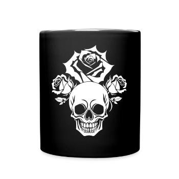 Horror Skull Skull Art Skull Gothic Heavy Metal - Full Colour Mug - black - Front