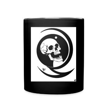 Horror Schädel Schädel Kunst Schädel Gothic Heavy Metal - Tasse einfarbig - Schwarz - Vorne