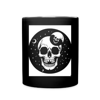 Horror Skull Skull Art Skull Gothic Heavy Metal - Full Colour Mug - black - Front