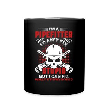 Pipefitter Pipefitter Cant Fix Stupid - Full Colour Mug - black - Front