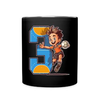 Handball Birthday - 3 years old boy - 3. - Full Colour Mug - black - Front