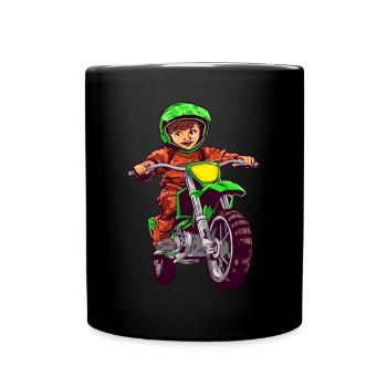 Motocross Kid - Motocross Racing Children's Birthday Party - Full Colour Mug - black - Front