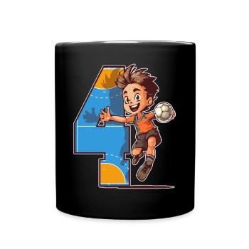 Handball Birthday - 4 years old Boy - 4. - Full Colour Mug - black - Front