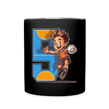 Handball Birthday - 5 years old Boy - 5. - Full Colour Mug - black - Front