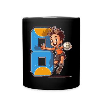 Handball Birthday - 8 years old boy - 8. - Full Colour Mug - black - Front