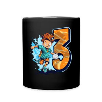 Handball Birthday - 3 years old boy - 3. - Full Colour Mug - black - Front