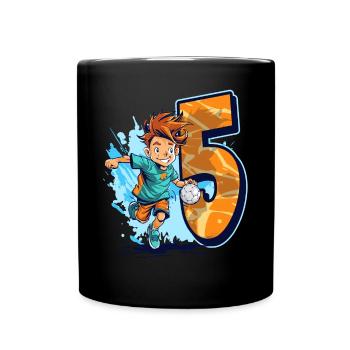 Handball Birthday - 5 years old Boy - 5. - Full Colour Mug - black - Front
