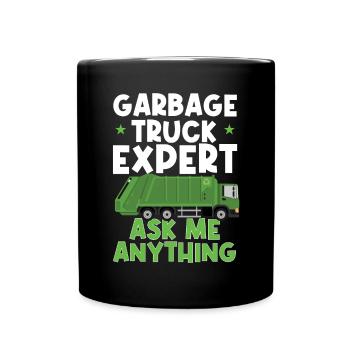 Garbage trucks, garbage day, garbage collection - Full Colour Mug - black - Front