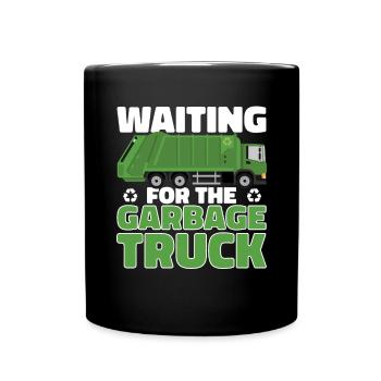 Garbage trucks, garbage day, garbage collection - Full Colour Mug - black - Front