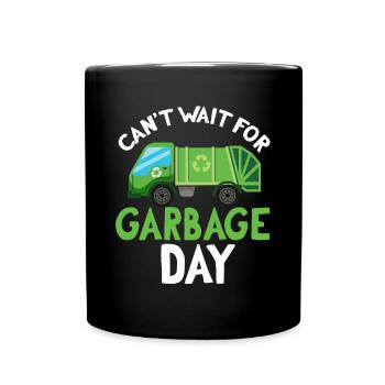 Garbage trucks, garbage day, garbage collection - Full Colour Mug - black - Front
