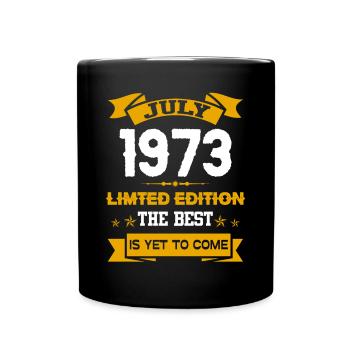 Juli 1973 Geburtstagsgeschenk - Tasse einfarbig - Schwarz - Vorne