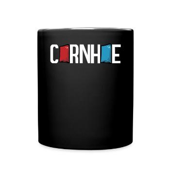 Lustiges Cornhole Corn Hole - Tasse einfarbig - Schwarz - Vorne