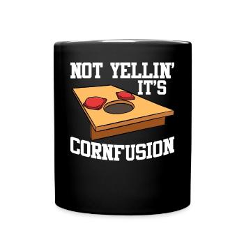 Lustiges Cornhole Corn Hole - Tasse einfarbig - Schwarz - Vorne
