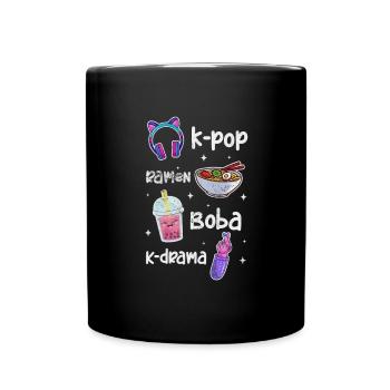 Bubble Tea Boba Tea Kawaii Geschenk - Tasse einfarbig - Schwarz - Vorne