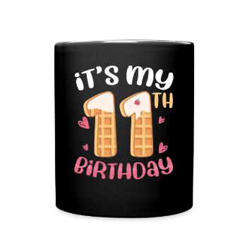 Gaufre du 11e anniversaire - Mug uni - noir - Devant