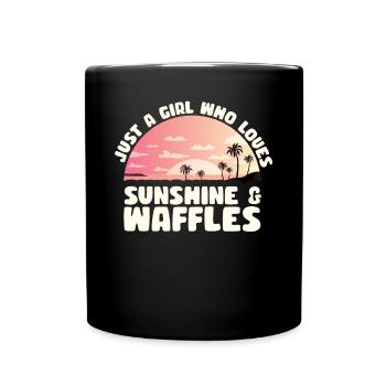 Juste une fille qui aime le soleil et les gaufres - Mug uni - noir - Devant