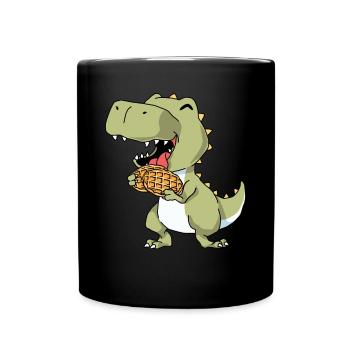 Gaufres T-Rex - Mug uni - noir - Devant