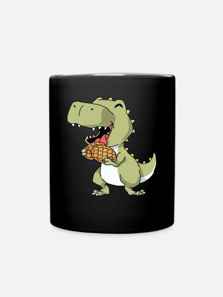 T-Rex Waffeln - Tasse einfarbig - Schwarz