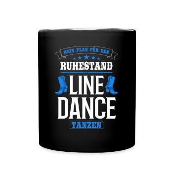 Linedance Line Dance Country Rentner Opa Geschenk - Tasse einfarbig - Schwarz - Vorne