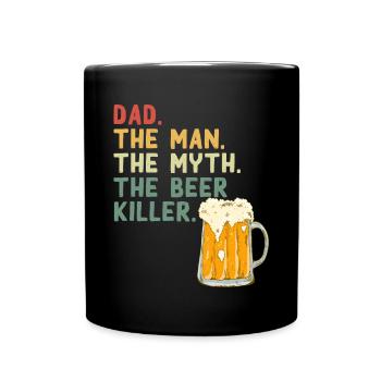Funny Father Saying Beer Beer Crushing Dad - Full Colour Mug - black - Front