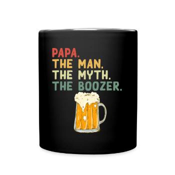 Lustiger Vater Spruch - Alkoholiker Papa - Tasse einfarbig - Schwarz - Vorne