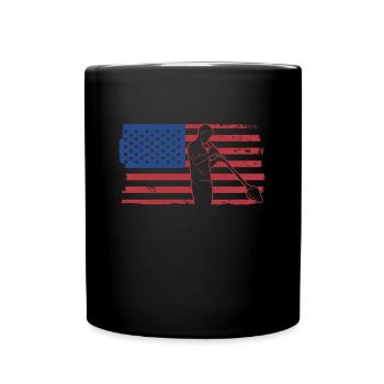 Glassblower USA Flag - Souffleur de verre soufflant - Mug uni - noir - Devant