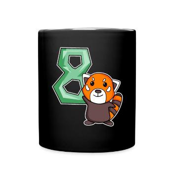8ème anniversaire Motif Red Panda - huit ans - Mug uni - noir - Devant
